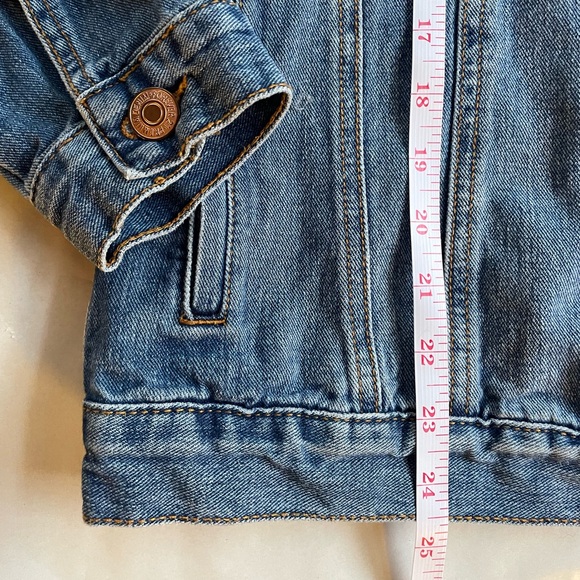 Forever 21 Los Angeles Denim Jacket Distressed Jean Trucker Classic Y2K - Picture 8 of 10